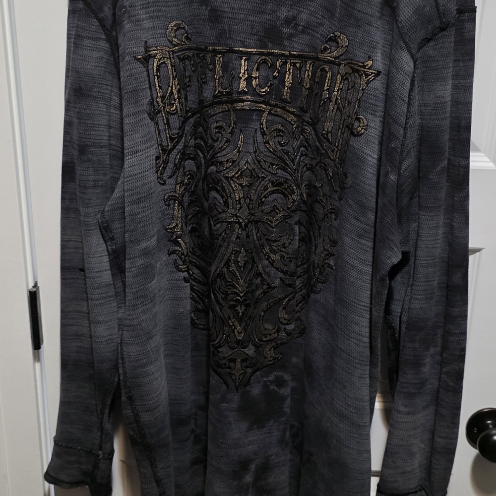 Affliction Men's Charcoal Long Sleeve Tee